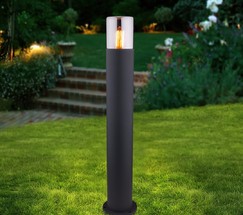 Универсальный уличный светильник Roil (35125/F) чёрный/дымчатый плафон