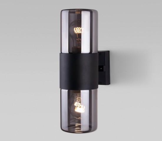 Универсальный уличный светильник Roil (35125/D) чёрный/дымчатый плафон