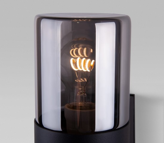 Универсальный уличный светильник Roil (35125/D) чёрный/дымчатый плафон