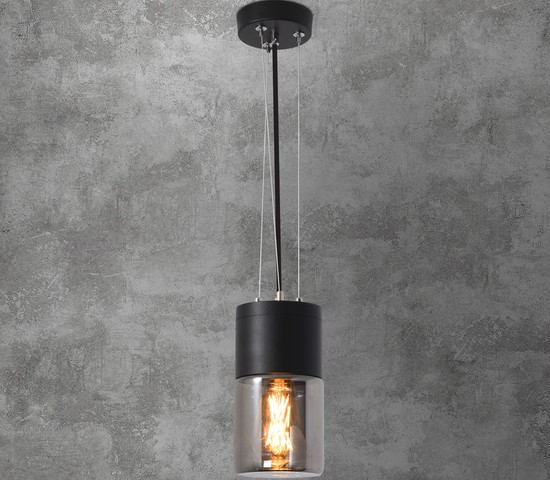 Универсальный уличный светильник Roil (35125/H) чёрный/дымчатый плафон