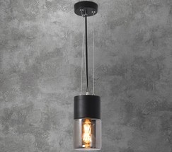 Универсальный уличный светильник Roil (35125/H) чёрный/дымчатый плафон