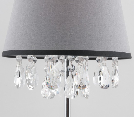 Настольная лампа 01036/1 хром/прозрачный хрусталь Strotskis