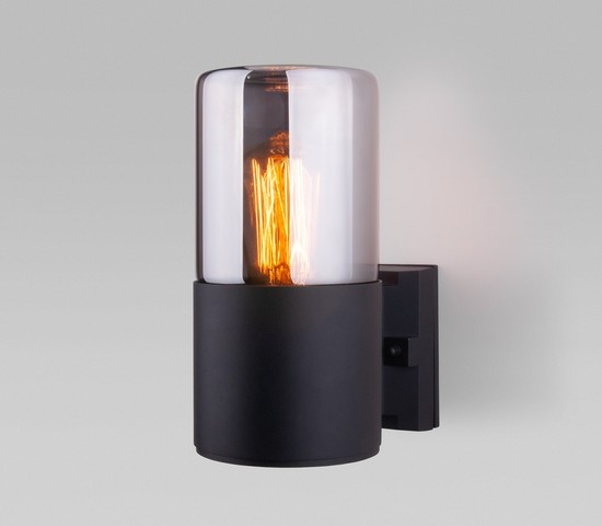 Универсальный уличный светильник Roil (35125/U) чёрный/дымчатый плафон