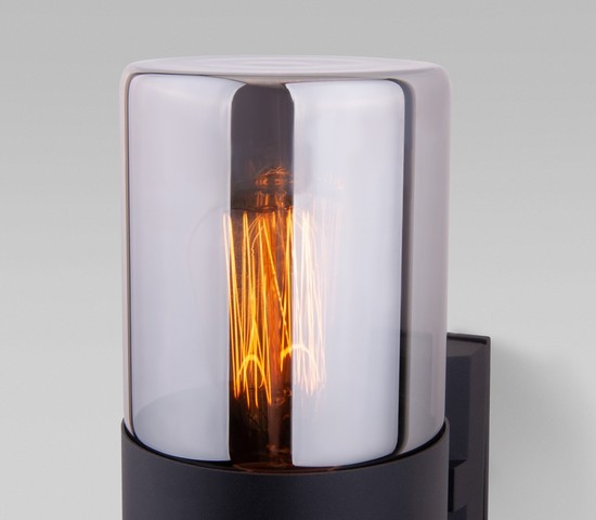 Универсальный уличный светильник Roil (35125/U) чёрный/дымчатый плафон