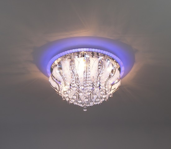 Люстра 80119/8 хром/синий+красный+фиолетовый