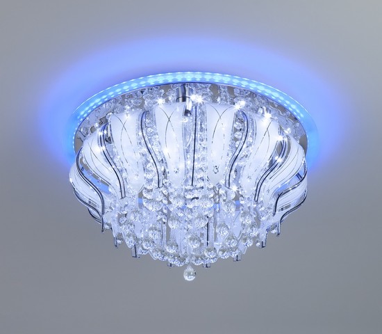 Люстра 80119/8 хром/синий+красный+фиолетовый