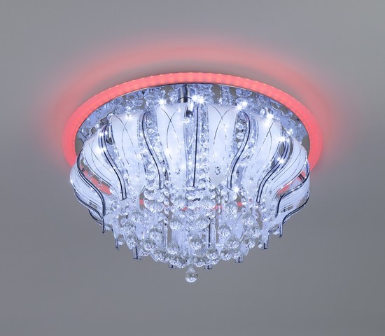 Люстра 80119/8 хром/синий+красный+фиолетовый