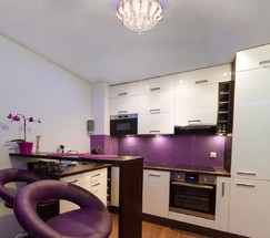 Люстра 80119/8 хром/синий+красный+фиолетовый