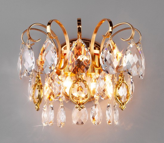 Настенный светильник 10081/2 золото/прозрачный хрусталь Strotskis