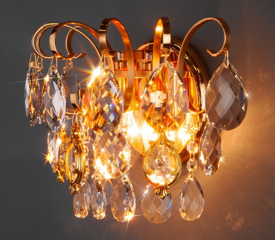 Настенный светильник 10081/2 золото/прозрачный хрусталь Strotskis