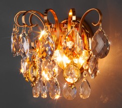 Настенный светильник 10081/2 золото/прозрачный хрусталь Strotskis