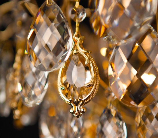 Люстра 10081/6 золото/прозрачный хрусталь Strotskis