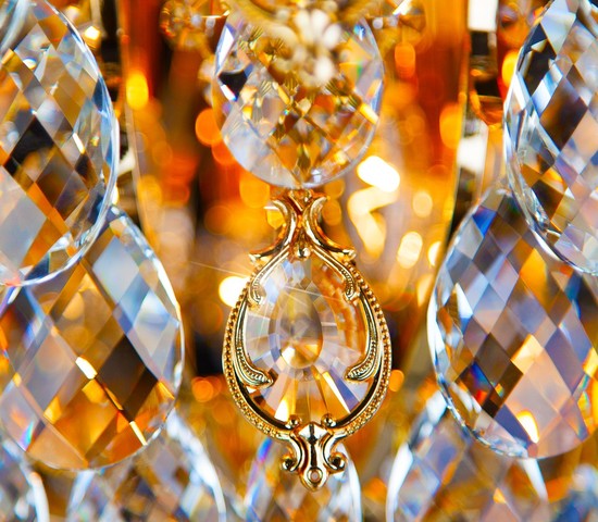 Люстра 10081/12 золото/прозрачный хрусталь Strotskis