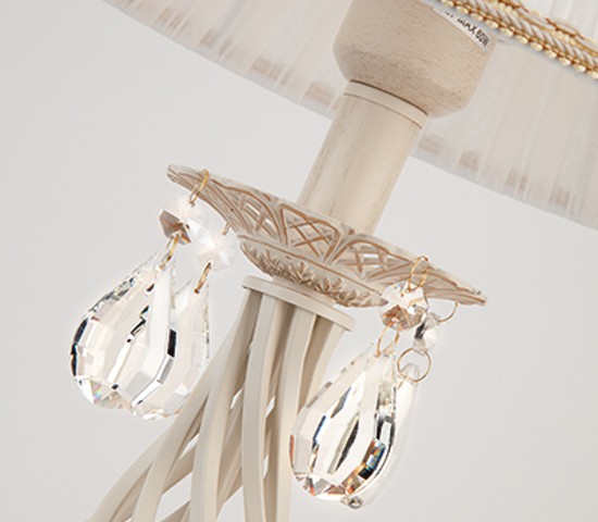 Настольная лампа 10054/1 белый с золотом/прозрачный хрусталь Strotskis