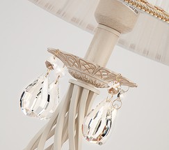 Настольная лампа 10054/1 белый с золотом/прозрачный хрусталь Strotskis