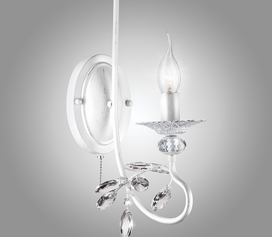 Настенный светильник 60057/1 белый с серебром