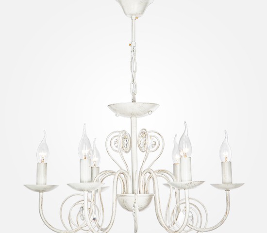 Люстра 60018/6 белый с золотом