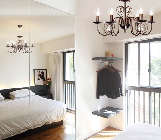 Люстра 60018/6 черный с золотом