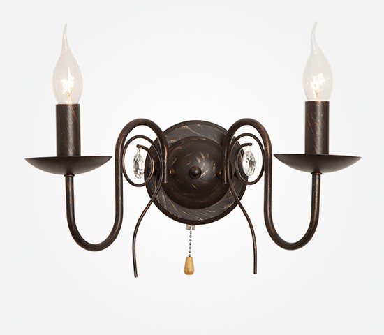 Настенный светильник 60018/2 черный с золотом