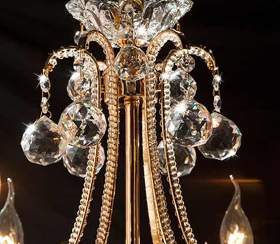 Люстра 10044/6 золото/прозрачный хрусталь Strotskis