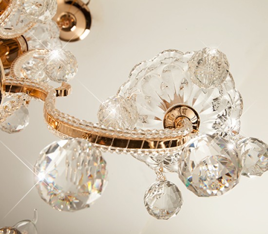 Люстра 10044/6 золото/прозрачный хрусталь Strotskis