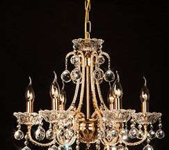 Люстра 10044/6 золото/прозрачный хрусталь Strotskis