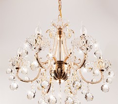 Люстра 10044/6 золото/прозрачный хрусталь Strotskis