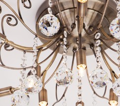 Люстра 10042/12 античная бронза/прозрачный хрусталь