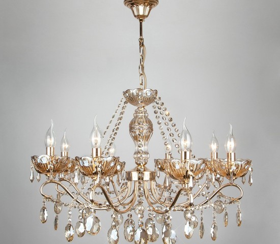 Люстра 10037/8 золото/тонированный хрусталь Strotskis