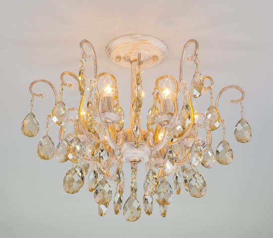 Люстра 10022/6 белый с золотом/ тонированный хрусталь Strotskis