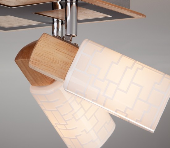 Люстра 20029/4 хром/светлое дерево