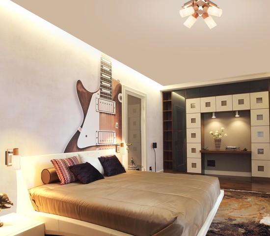 Люстра 20029/4 хром/светлое дерево