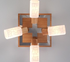 Люстра 20029/4 хром/светлое дерево