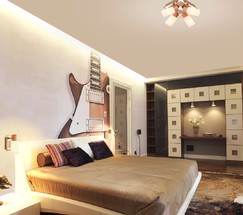 Люстра 20029/4 хром/светлое дерево