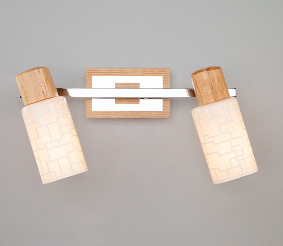 Настенный светильник 20029/2 хром/светлое дерево