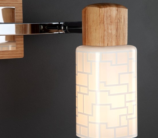 Настенный светильник 20029/2 хром/светлое дерево