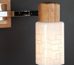 Настенный светильник 20029/2 хром/светлое дерево