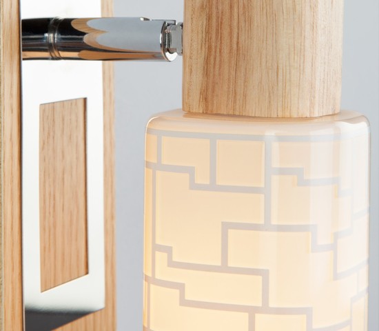 Настенный светильник 20029/1 хром/светлое дерево