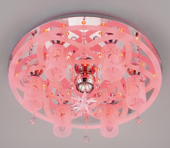 Люстра 70202/7 хром/синий+красный+фиолетовый