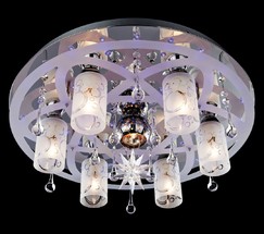 Люстра 70202/7 хром/синий+красный+фиолетовый