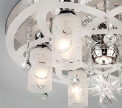 Люстра 70202/7 хром/синий+красный+фиолетовый