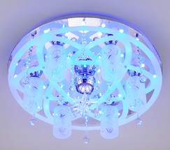 Люстра 70202/7 хром/синий+красный+фиолетовый