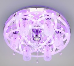 Люстра 70202/7 хром/синий+красный+фиолетовый