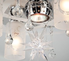 Люстра 70202/5 хром/синий+красный+фиолетовый