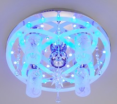 Люстра 70202/5 хром/синий+красный+фиолетовый