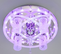 Люстра 70202/5 хром/синий+красный+фиолетовый