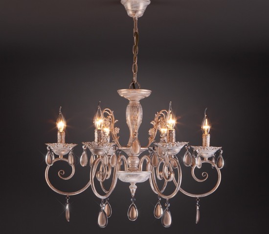 Люстра 10009/6 золото с белым