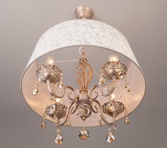 Люстра 10008/4 белый с золотом/тонированный хрусталь Strotskis