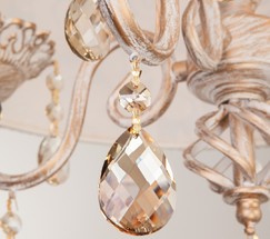 Люстра 10008/4 белый с золотом/тонированный хрусталь Strotskis