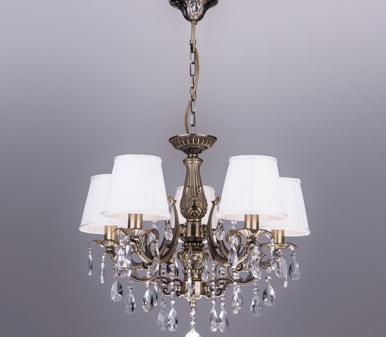 Люстра 3646/5 античная бронза/прозрачный хрусталь